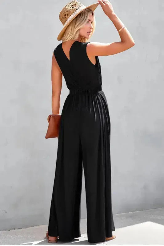 Crisscross Wide Leg Backless Jumpsuit-1