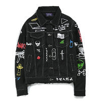 Hip Hop Fashion Printed Jeans Jacket Men Autumn Winter Streetwear Denim Jackets Coats Cowboy Jacket Jaqueta masculina-0